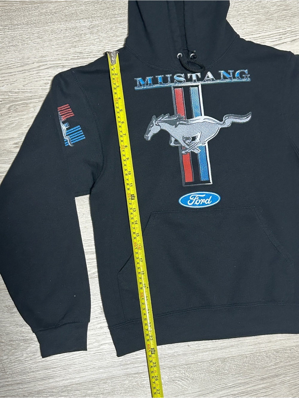 Ford Mustang Mens Black Graphic Hoodie Sweater - Picture 3 of 6